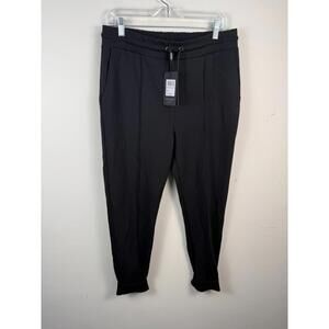 **SOLD**Reiss Premier Interlock Joggers Designer Stretch Tracksuit Bottoms Black